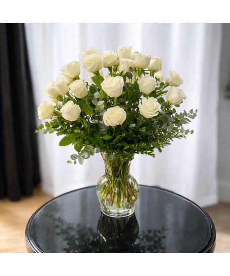 Two Dozen White Rose Arrangement