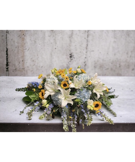 Sunflowers and Blues Casket Blanket