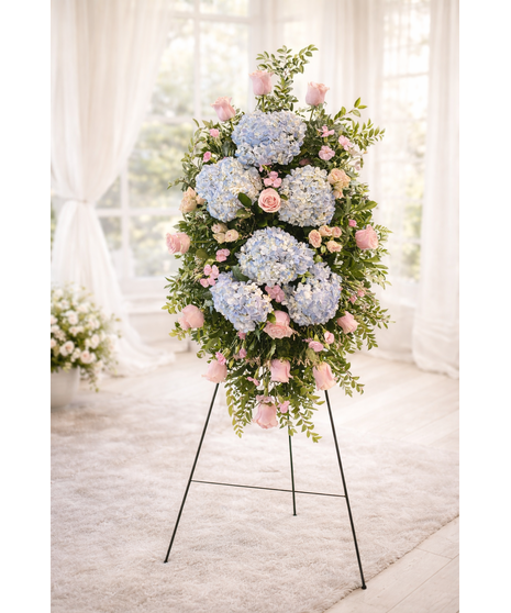 Soft Pink and Blue Sympathy Spray