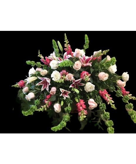 Pink and White Casket Design