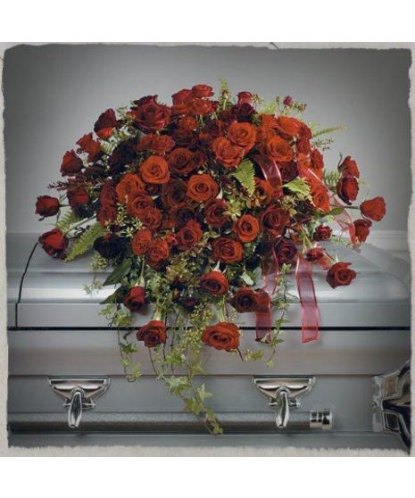 Loving Roses Half Casket Design
