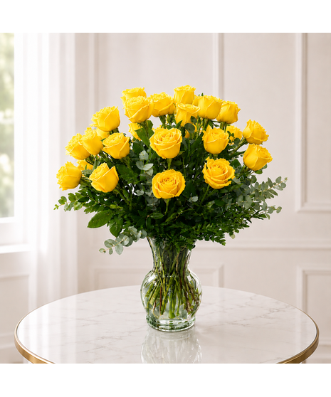 Two Dozen Yellow Rose Arrangement