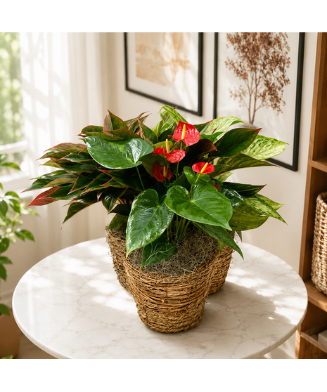 Anthurium Trio Basket