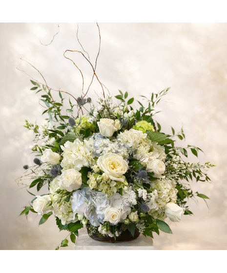Hydrangea and Rose Basket