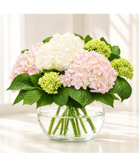 Fresh Hydrangea Bowl Pink