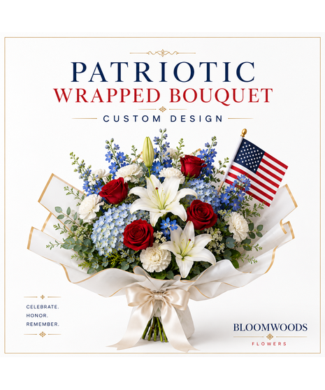 Patriotic color wrap bouquet