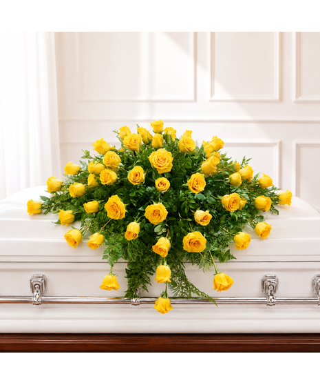Yellow Rose Casket Blanket