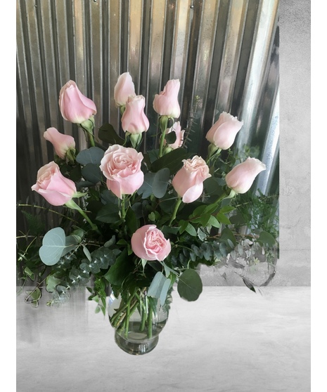 Dozen Pale Pink Roses