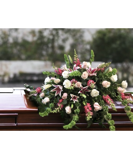 Pink and White Casket Design