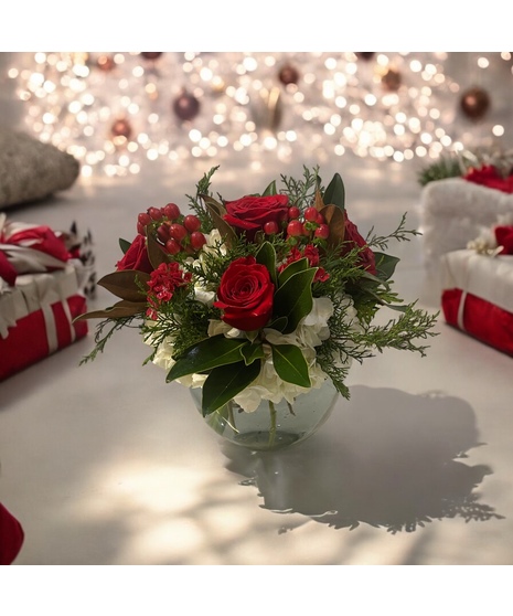 Classic Red and White Holiday Arrangement