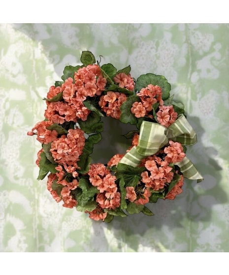 Coral geranium Wreath