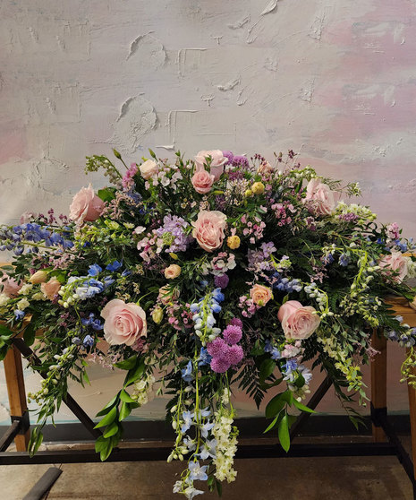 Pastel Garden Sympathy Casket