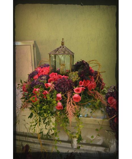 Pink and Purple florals Terrarium casket design